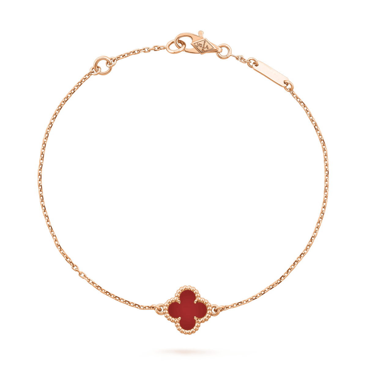 Van Cleef & Arpels Sweet Alhambra bracelet 18K rose gold, Carnelian
