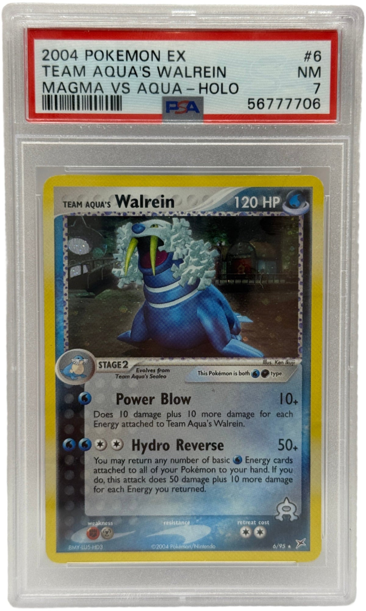 2004 Pokémon EX Team Aqua's Walrein Holo 6/95 PSA 7 NEAR MINT