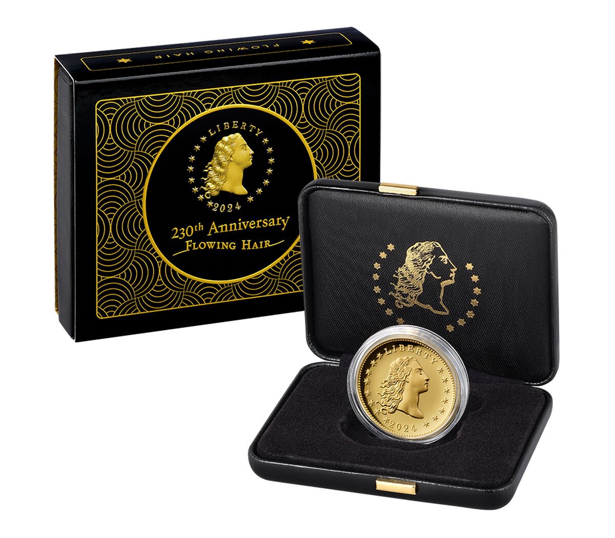 230th Anniversary Flowing Hair High Relief Gold Coin