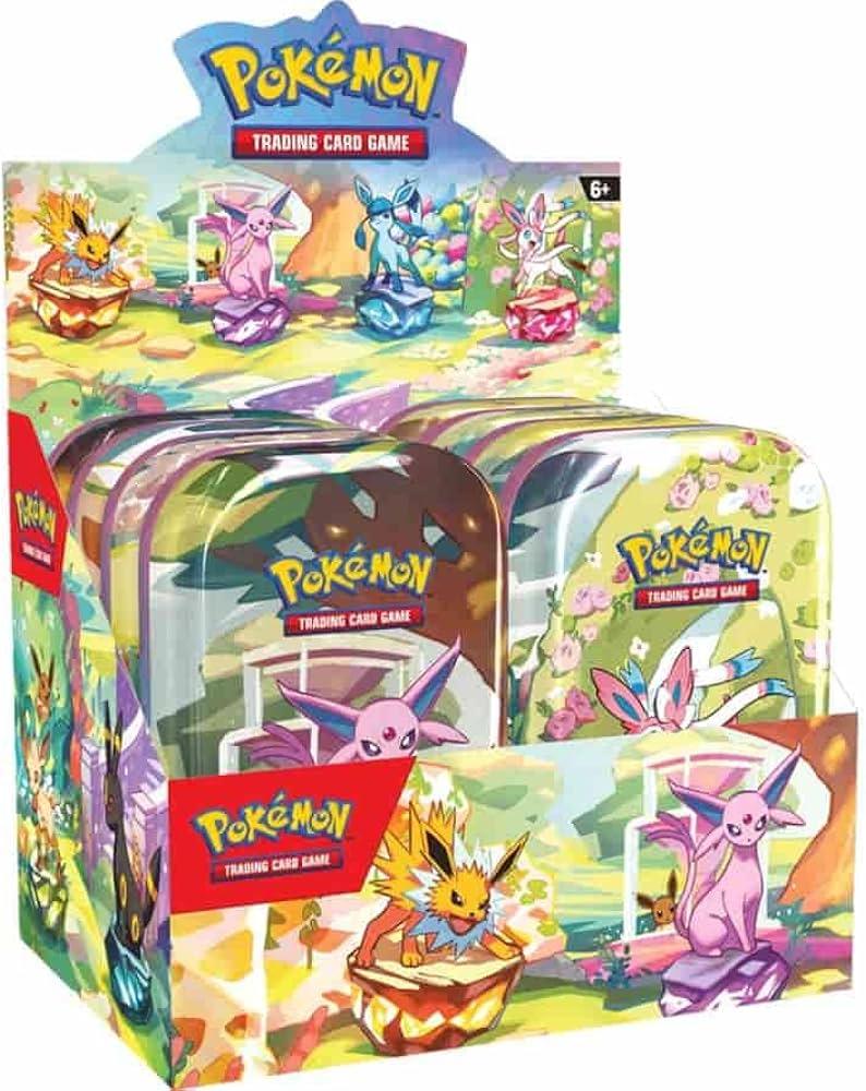 Pokémon TCG: Scarlet & Violet Prismatic Evolutions 8 Tin Mini Display