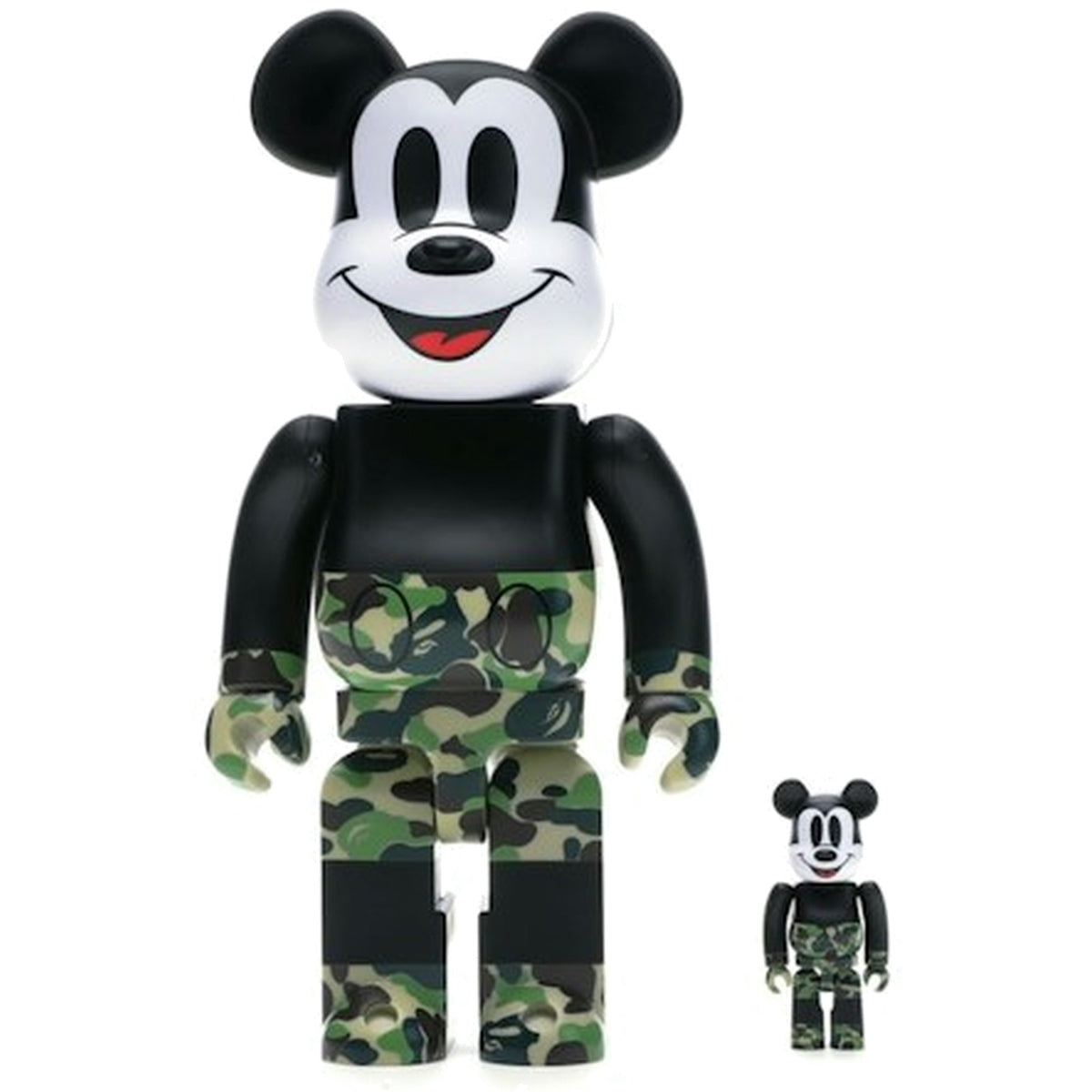 Bearbrick BAPE Mickey Mouse 100% & 400% Set Black Green Camo - Supra Sneakers