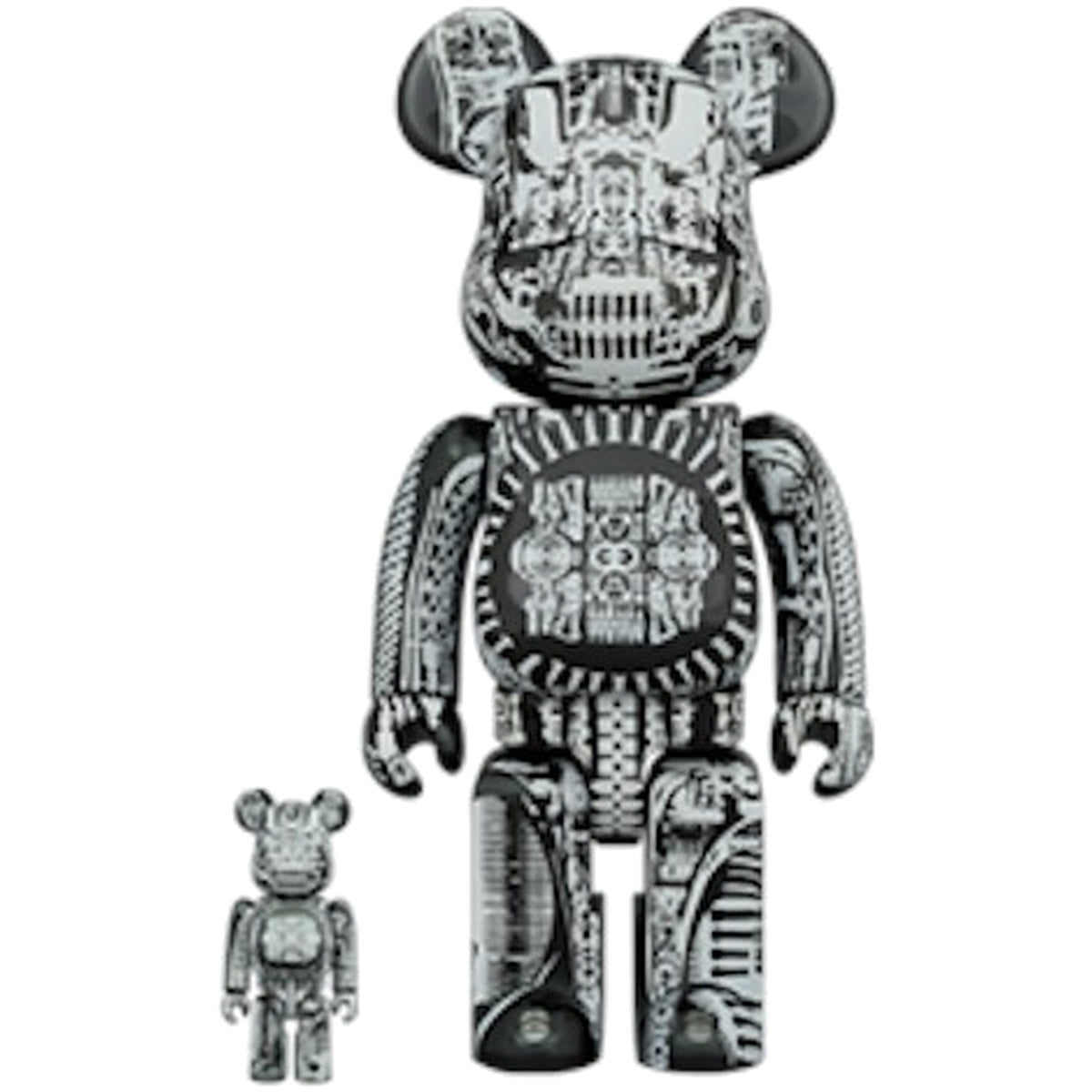 Bearbrick HR Giger 100% & 400% Set Black Chrome - Supra Sneakers