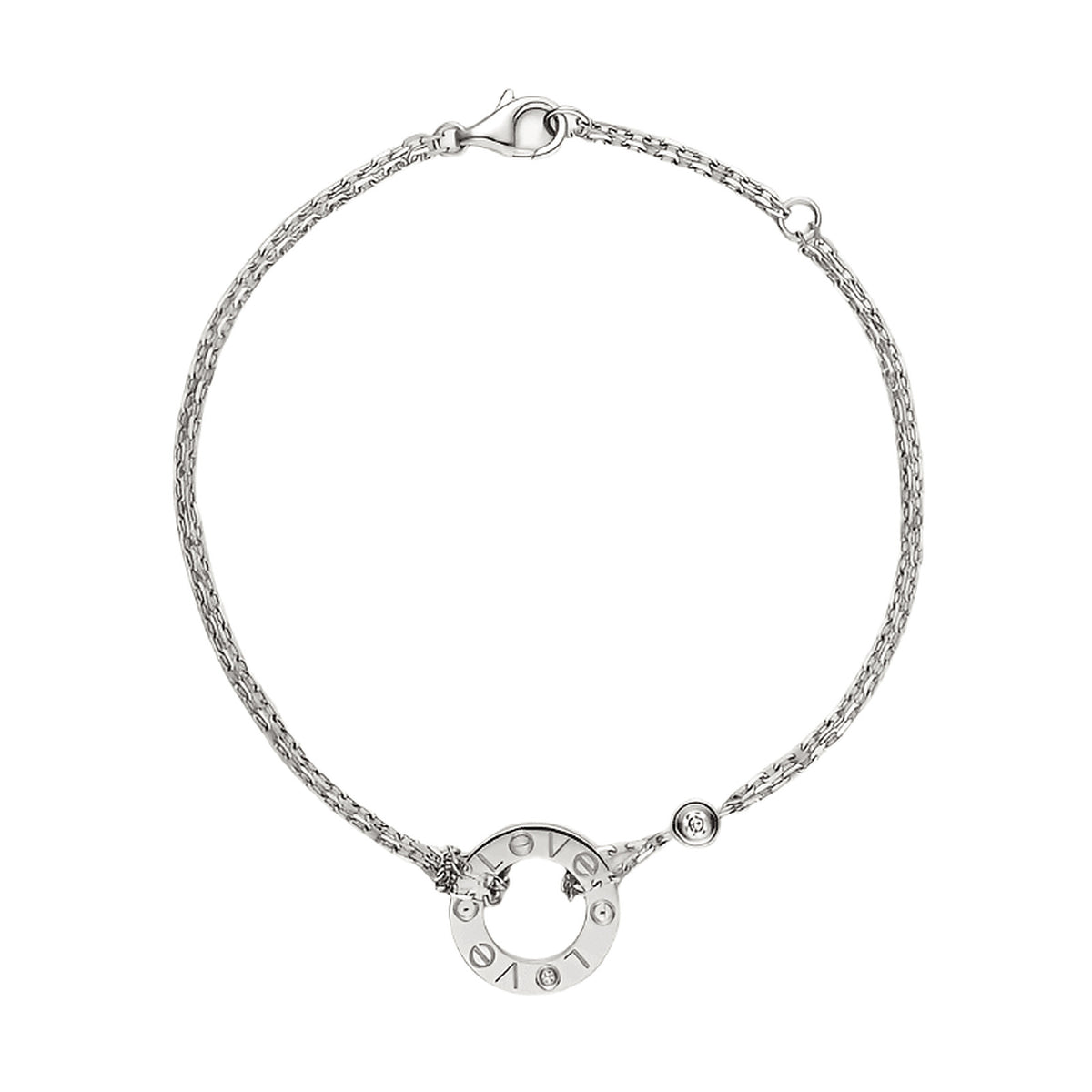 Cartier Love Bracelet, 18k White Gold, 2 Diamonds