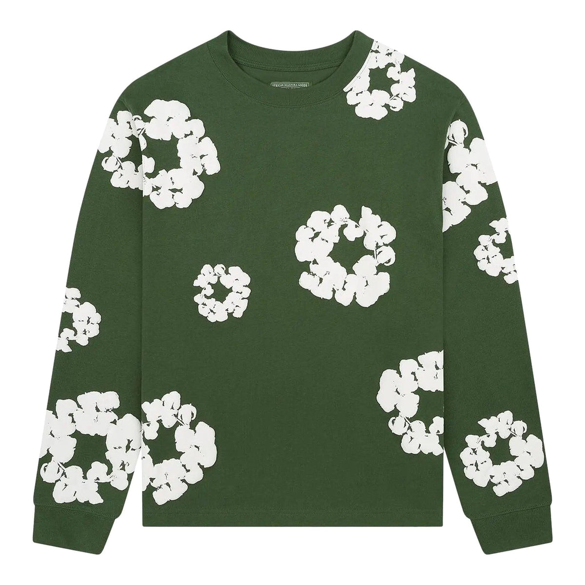 Denim Tears Long Sleeve Cotton Wreath Tee Green