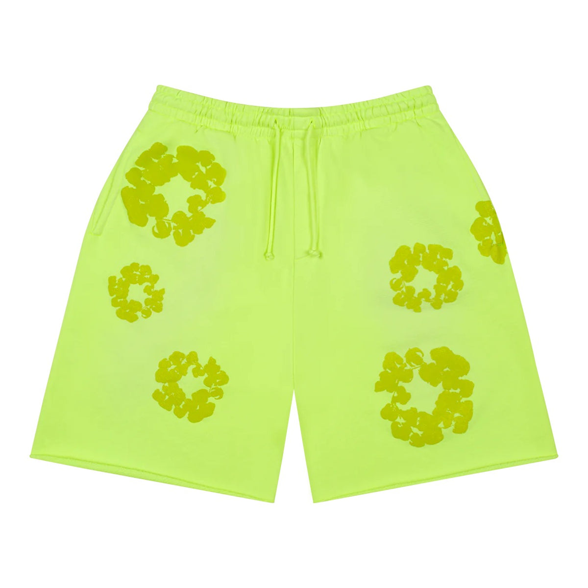 Denim Tears Mono Cotton Wreath Sweat Shorts Neon Green