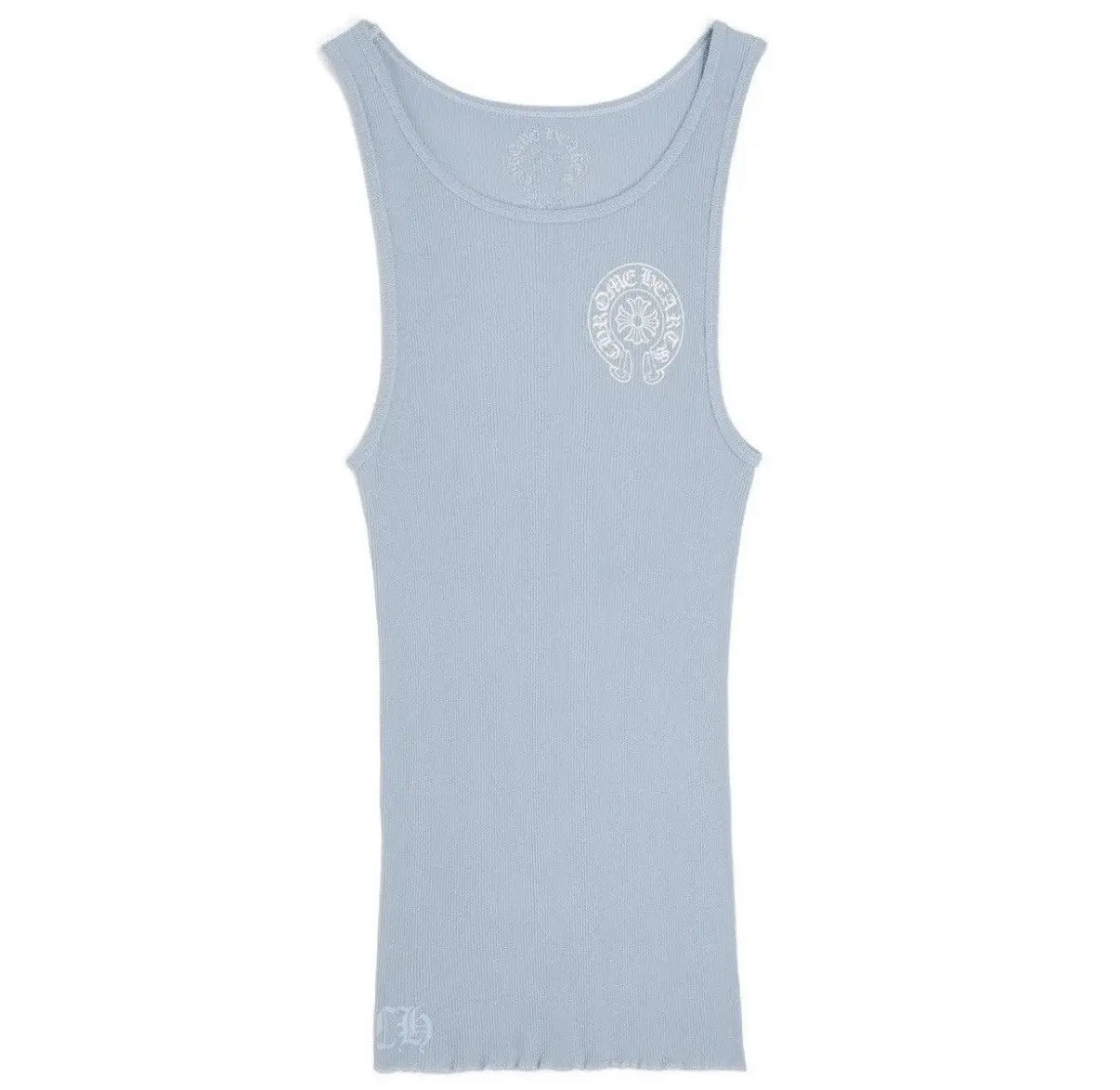 CHROME HEARTS リブタンクトップ L ライトブルー Chrome Hearts T-Bar Script Tank Top Pink-Supra Sneakers-$500.00