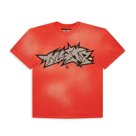Hellstar Sports Red Crack Print T-Shirt - Paroissesaintefoy Sneakers Sale Online