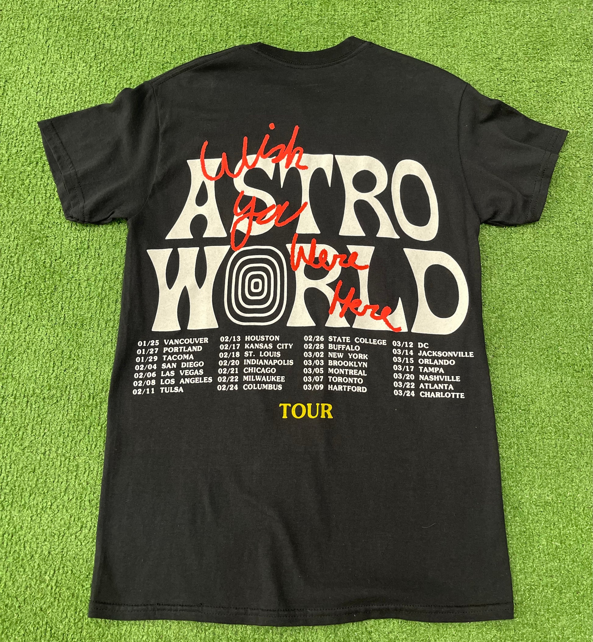 Travis Scott Astroworld Tour Wish You Were Here Tee Black, T-Shirt - Paroissesaintefoy Sneakers Sale Online