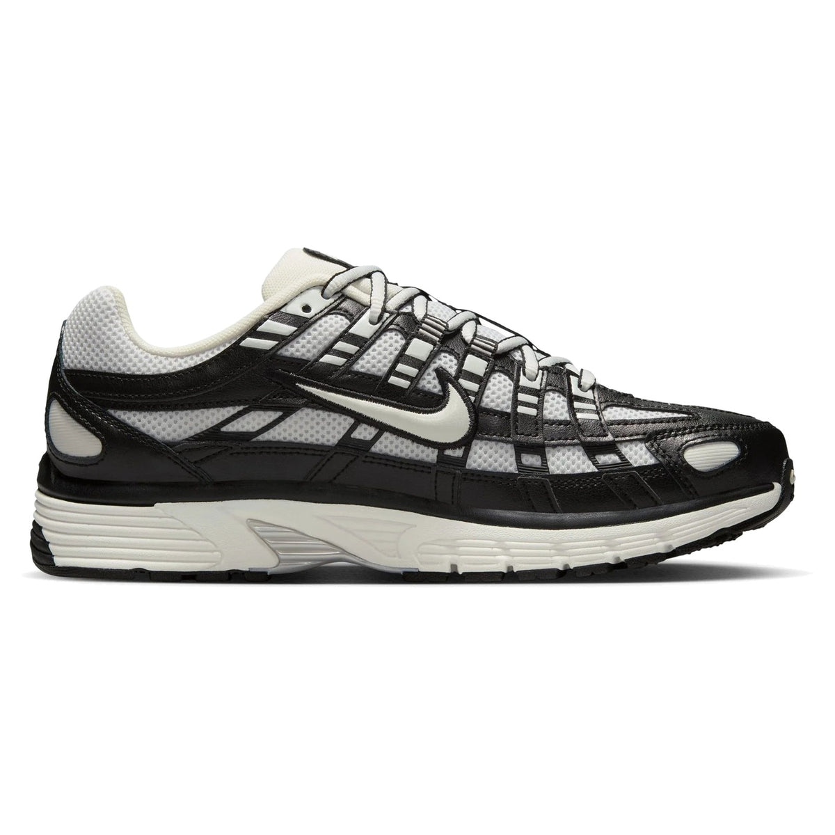 Black and white running shoe on a white background
