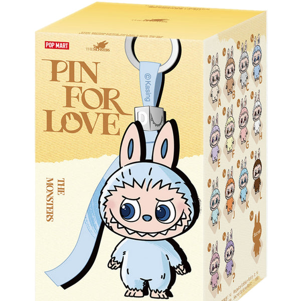 Box packaging of a vinyl plush pendant with cartoon character design, featuring 'Pin for Love' branding.