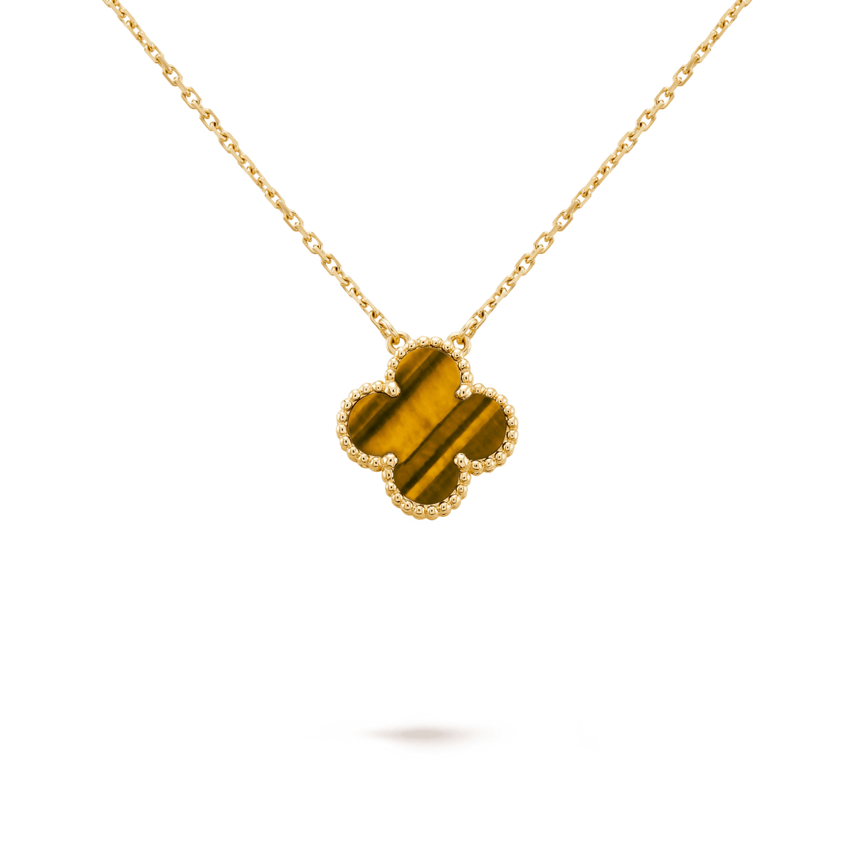 Van Cleef & Arpels Vintage Alhambra pendant 18K yellow gold, Tiger Eye