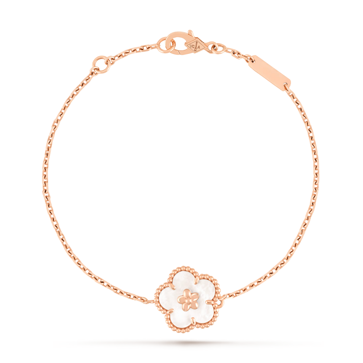Van Cleef & Arpels Lucky Spring bracelet, plum blossom 18K rose gold, Mother-of-pearl