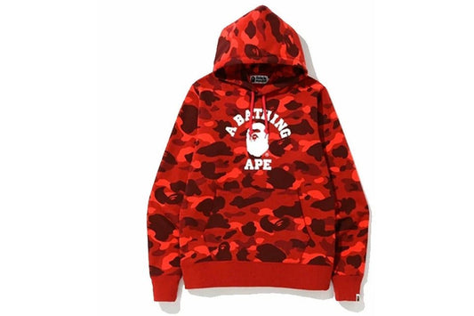 A Bathing Ape BAPE Color Camo College Pullover Hoodie Red - Paroissesaintefoy Sneakers Sale Online