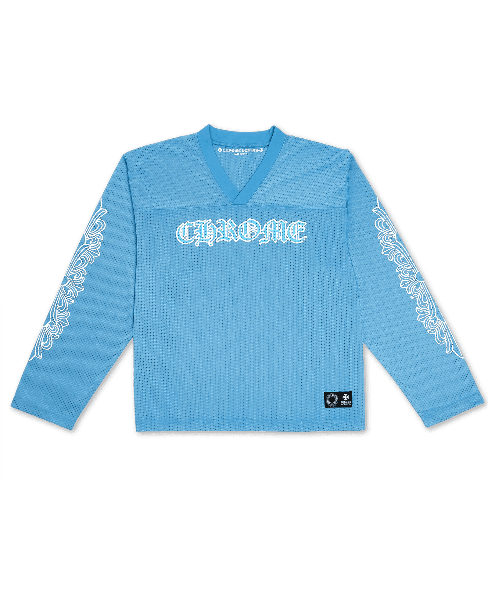 Chrome Hearts Sports Mesh Warm Up Jersey Blue – Supra Sneakers Chrome Hearts Sports Mesh Warm Up Jersey Blue – Supra Sneakers