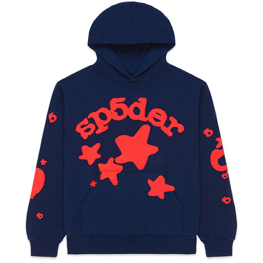Sp5der Navy & Red Beluga Hoodie - Paroissesaintefoy Sneakers Sale Online