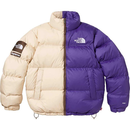 Supreme The North Face Split Nuptse Jacket Tan / Purple - Paroissesaintefoy Sneakers Sale Online