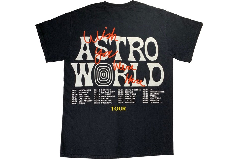 Travis Scott Astroworld Tour Wish You Were Here Tee Black - Paroissesaintefoy Sneakers Sale Online