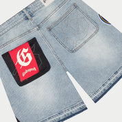 Godspeed Patchwork Denim Shorts V2 Blue