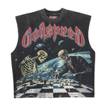 Godspeed Checkmate Sleeveless T-Shirt Black Wash - Image 1