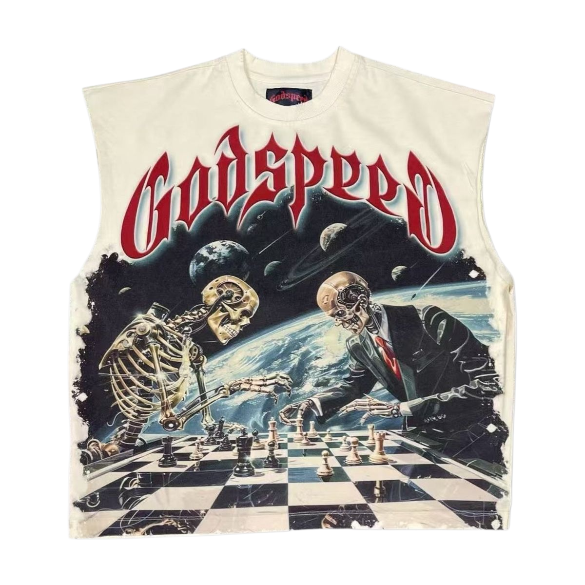 Godspeed Checkmate Sleeveless T-Shirt Bone