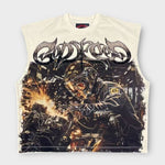 Godspeed Steel Sharpens Steel Sleeveless T-Shirt Bone - Image 3