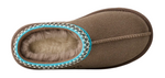 Brown slipper with turquoise trim on a white background - Image 5