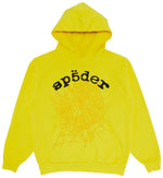 Sp5der Legacy Web Hoodie Yellow - Image 1