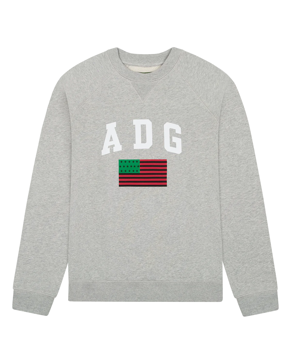 Denim Tears ADG Pan African American Flag Crewneck Grey