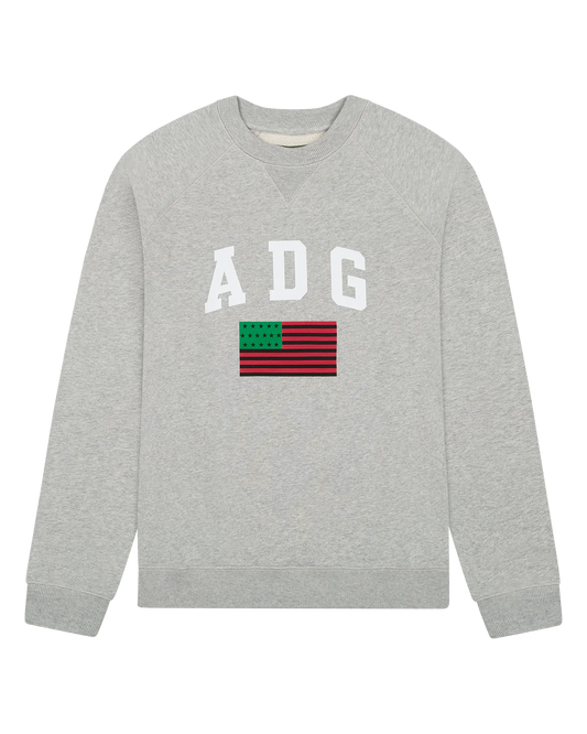 Denim Tears ADG Pan African American Flag Crewneck Grey