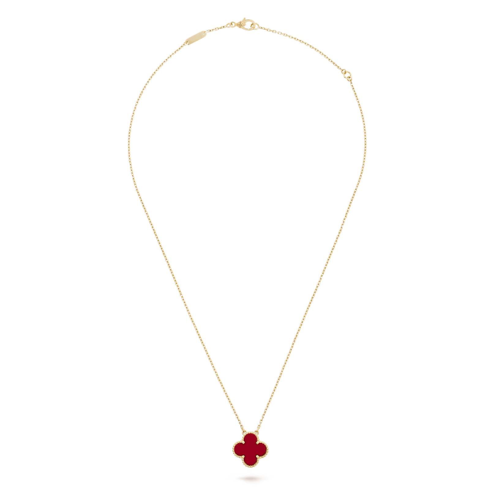 Van Cleef & Arpels Vintage Alhambra pendant 18K yellow gold, Carnelian