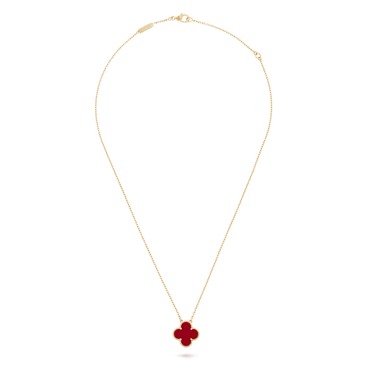 Van Cleef & Arpels Vintage Alhambra pendant 18K yellow gold, Carnelian