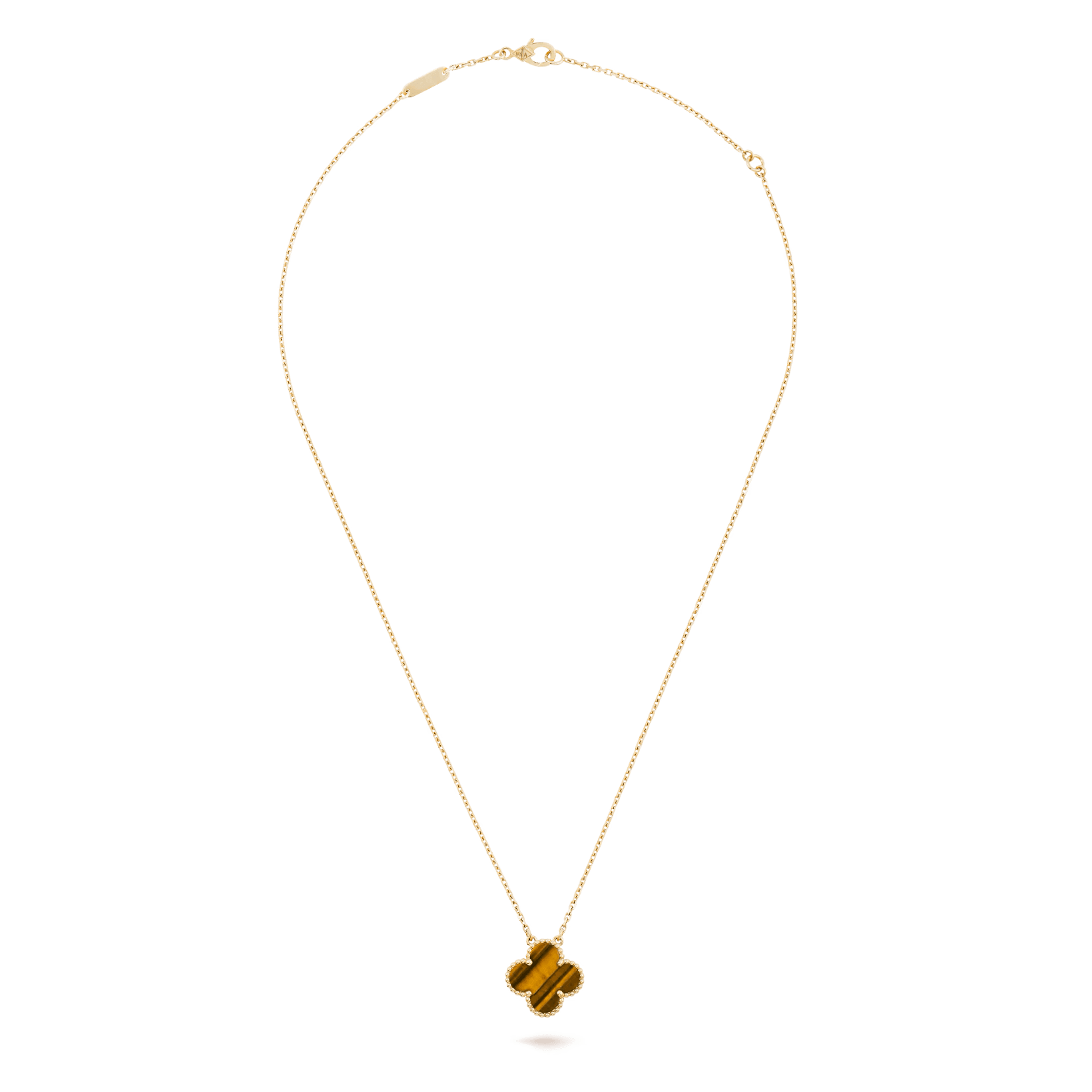 Van Cleef & Arpels Vintage Alhambra pendant 18K yellow gold, Tiger Eye