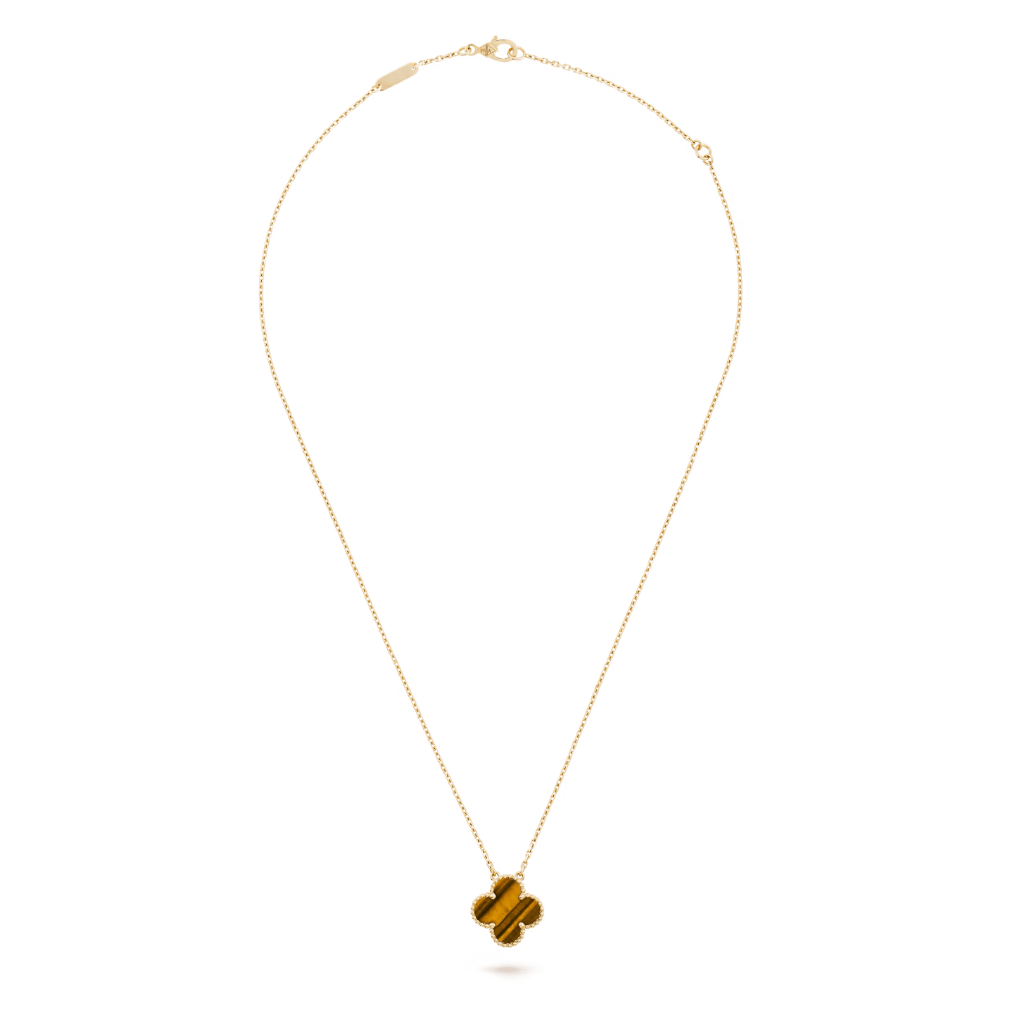 Van Cleef & Arpels Vintage Alhambra pendant 18K yellow gold, Tiger Eye