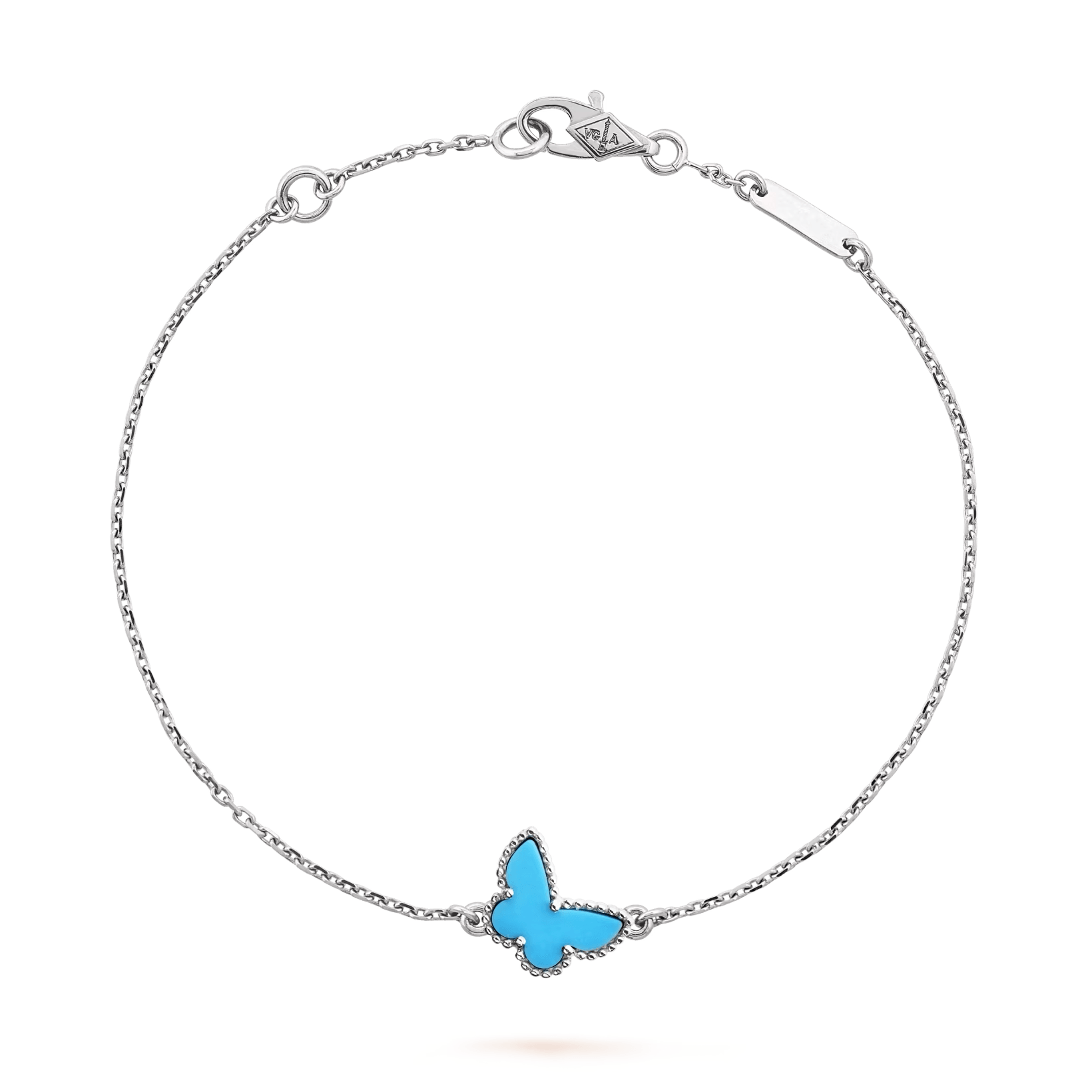 Van Cleef & Arpels Sweet Butterflies bracelet 18K white gold, Turquoise