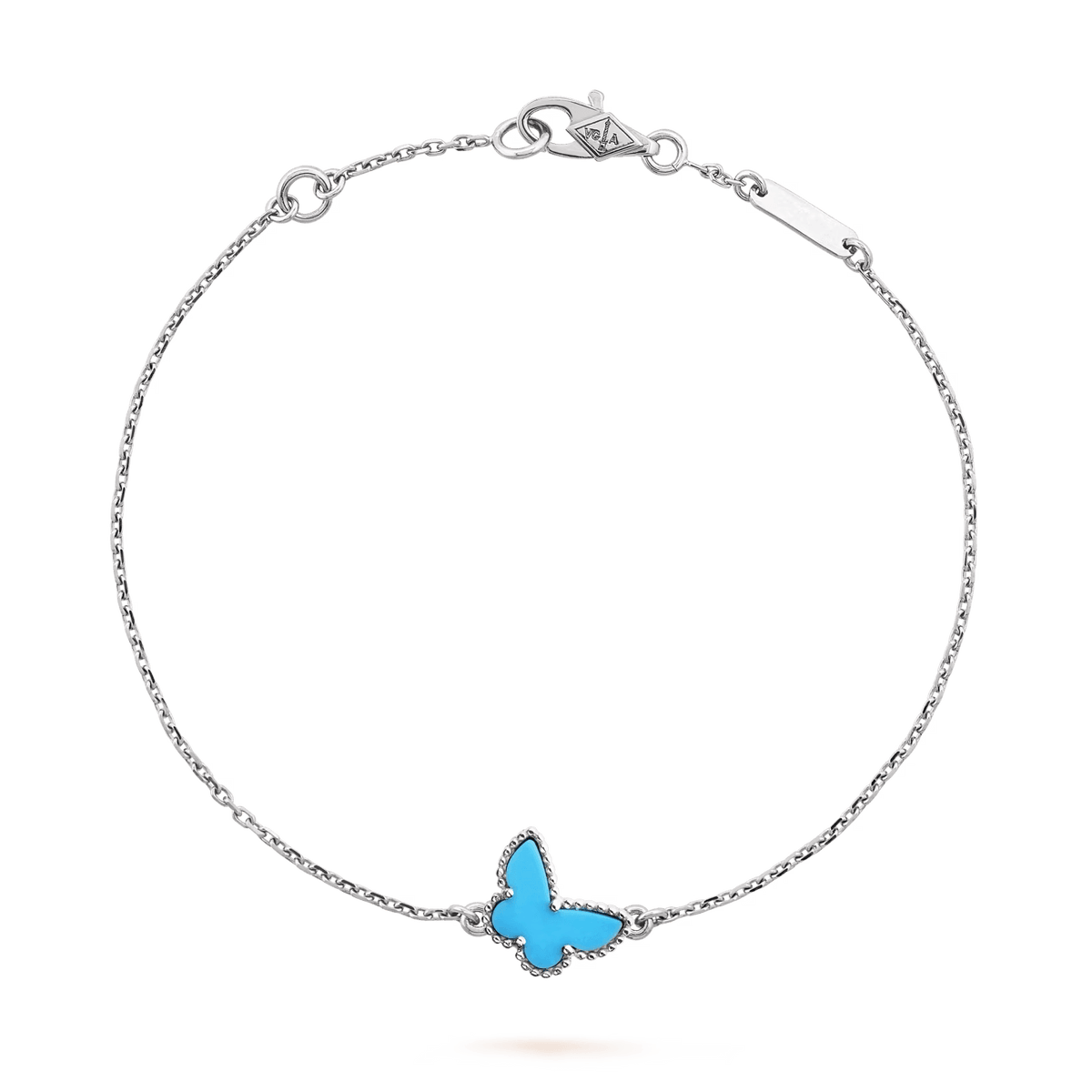 Van Cleef & Arpels Sweet Butterflies bracelet 18K white gold, Turquoise