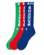 Chrome Hearts 3 Pack CH Logo Socks Multi - Image 1