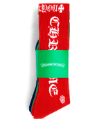 Chrome Hearts 3 Pack CH Logo Socks Multi - Image 2