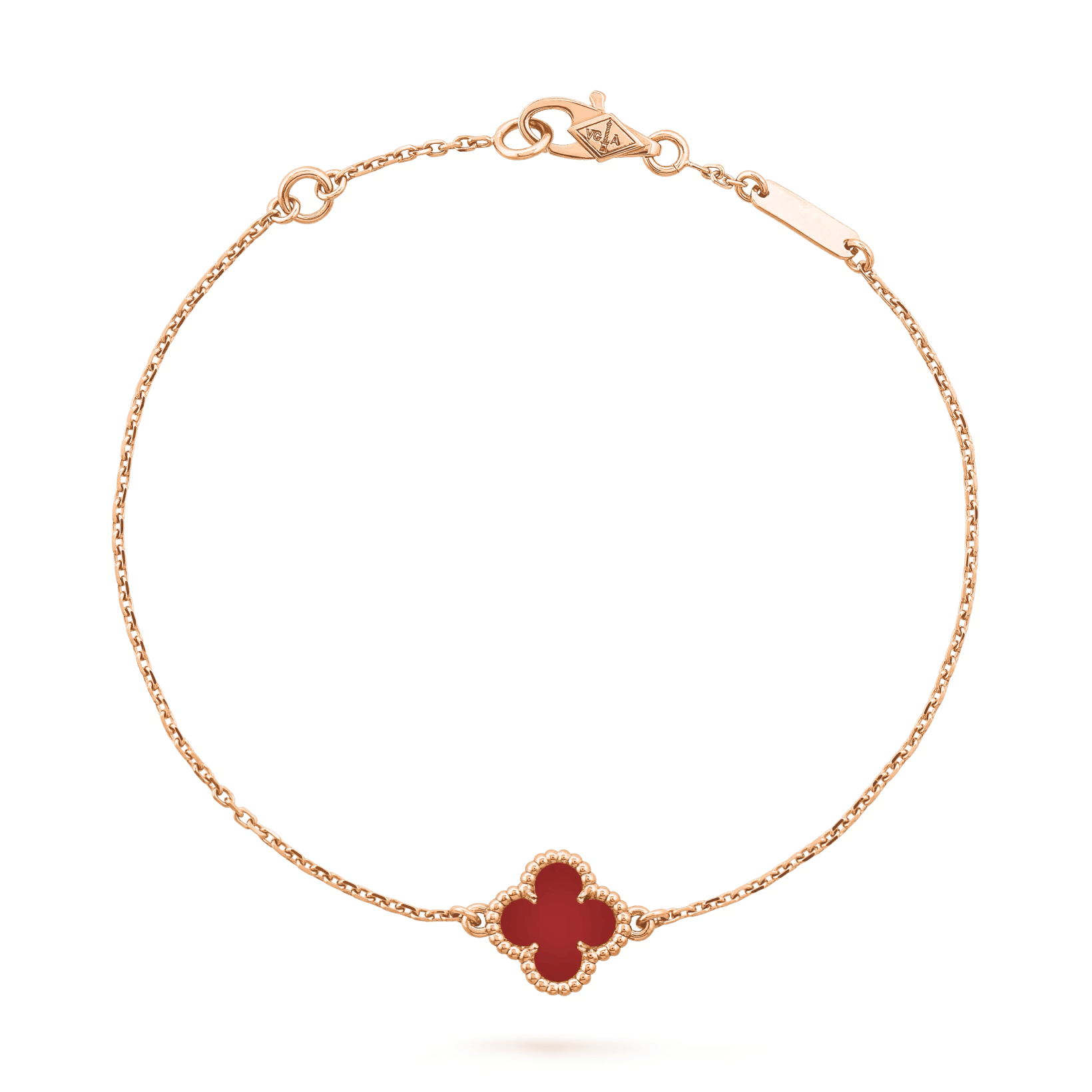 Van Cleef & Arpels Sweet Alhambra bracelet 18K rose gold, Carnelian