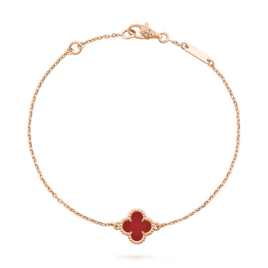 Van Cleef & Arpels Sweet Alhambra bracelet 18K rose gold, Carnelian