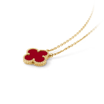 Van Cleef & Arpels Vintage Alhambra pendant 18K yellow gold, Carnelian - Image 3