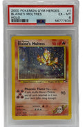2000年 宝可梦道馆英雄系列 夏伯的火焰鸟 全息闪卡 1/132 PSA 6 EX - MT