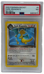 2000 Pokémon Rocket Dark Dragonite ERROR No Holo 5/82 PSA 7 NEAR MINT - Image 1