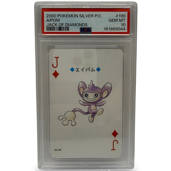 2000 Pokémon Silver Playing Cards Aipom Jack of Diamonds #190 PSA 10 GEM MINT — photo 1