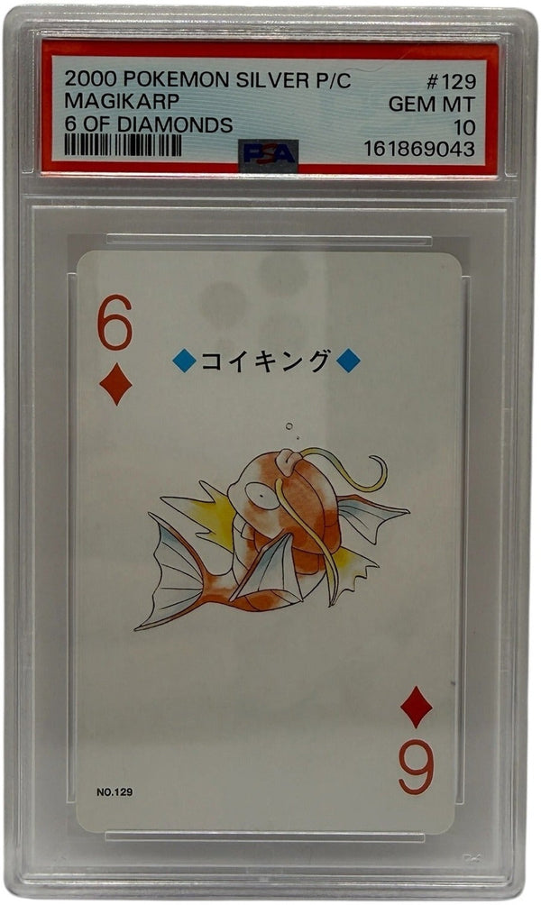 2000 Pokémon Silver Playing Cards Magikarp 6 of Diamonds #129 PSA 10 GEM MINT — photo 1