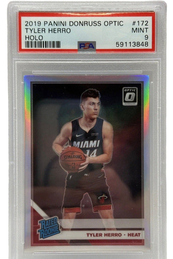 2019 Panini Donruss Optic Tyler Herro Holo Rookie Card #172 PSA 9 MINT