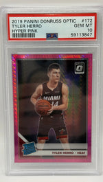 2019 Panini Donruss Optic Tyler Herro Hyper Pink Rookie Card #172 PSA 10 GEM MINT - Image 3
