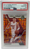 2019 Panini Mosaic Carta Rookie di Tyler Herro Arancione Reattivo #280 PSA 10 Fiorissimo