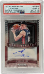 2019 Panini Prizm Tyler Herro Rookie Penmanship #RPTHR PSA 9 MINT & AUTO 10 - Image 1