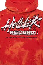 Hellstar Records Lava Wash Hoodie Red - Image 3