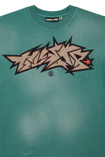 Hellstar Green Crack Print T-Shirt - Image 3